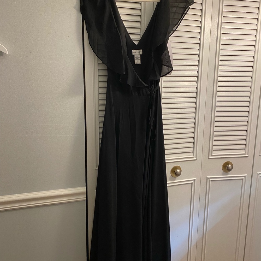 Black wrap gown women’s